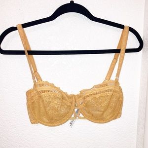 FREE PEOPLE Intimately Daisy Lace Bra GOLDENROD SZ: 34DD (34E)